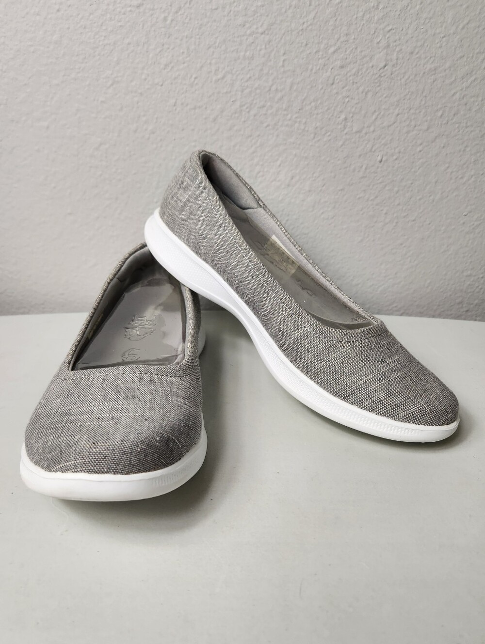 Skechers Womens |9| GOWalk Lite Susie Gray Lightweight Slip On Ballet Shoes NEW